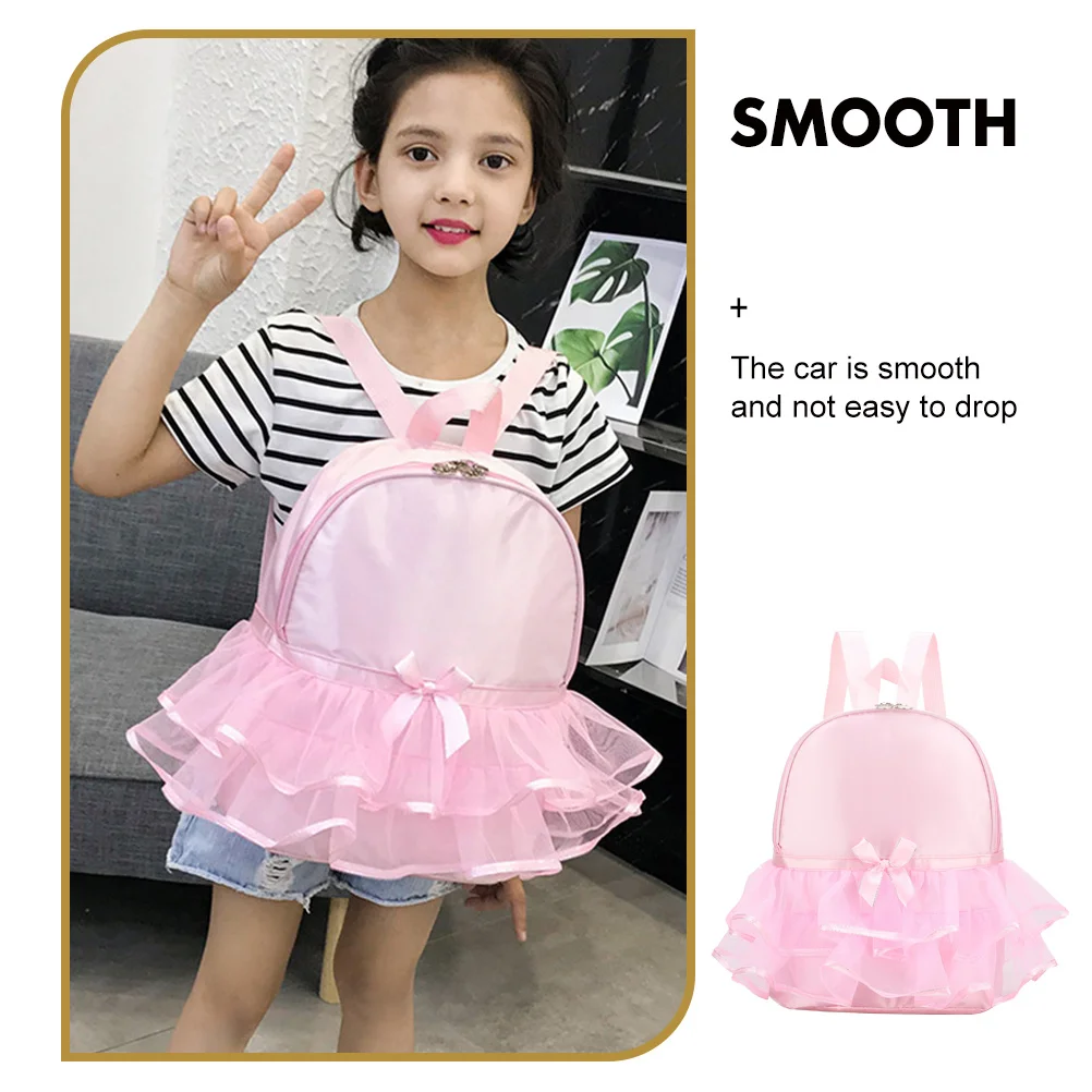 

Dance Backpack for Kids Ballet Bag Pink Nylon Travel School Girl Baby Lightweight Durable Large Capacity Knapsack
