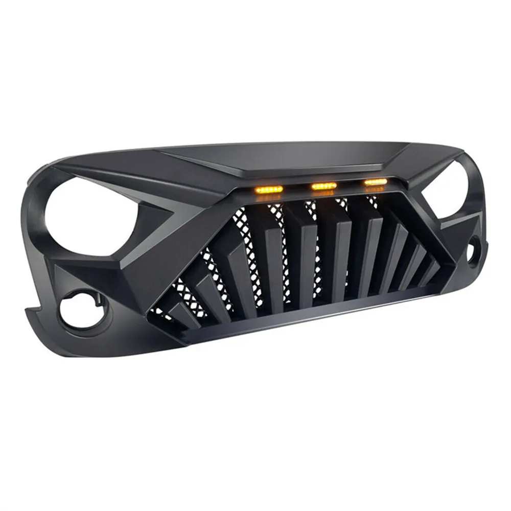 Auto Front Grill Guard For Jeep Wrangler Jk Accessories 2007-2017 4x4 Offroad Grille With Led Light Car Exterior Parts