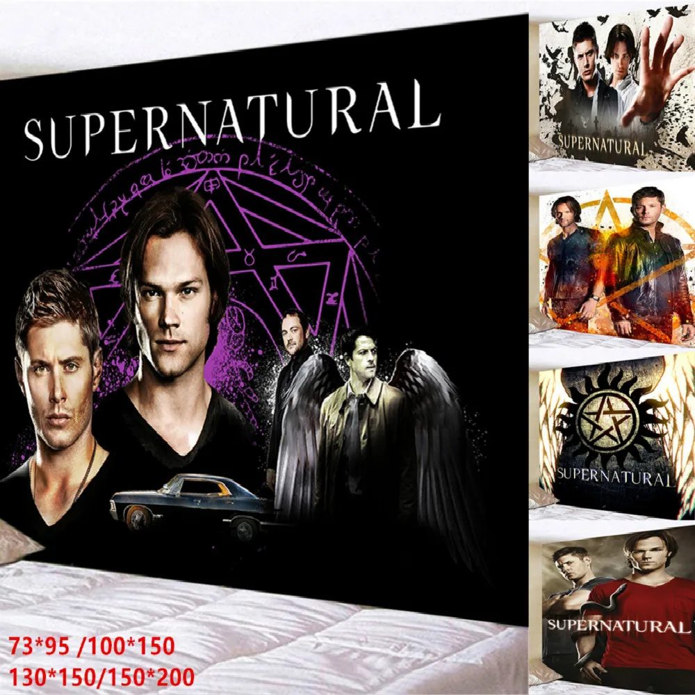 TV Series Supernatural Wall Hanging for Bedroom Living Room Hall Wall Painting Tapestry 95x73cm Wall Tapestry Decoration