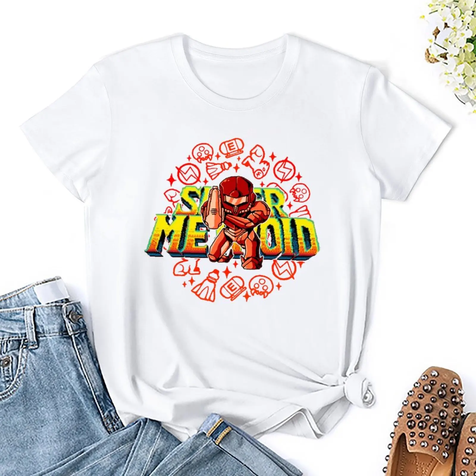 Harajuku Metroidss Dread Samus   For Sale T-shirt  Movement Tees Graphic Cool Humor Graphic Fitness