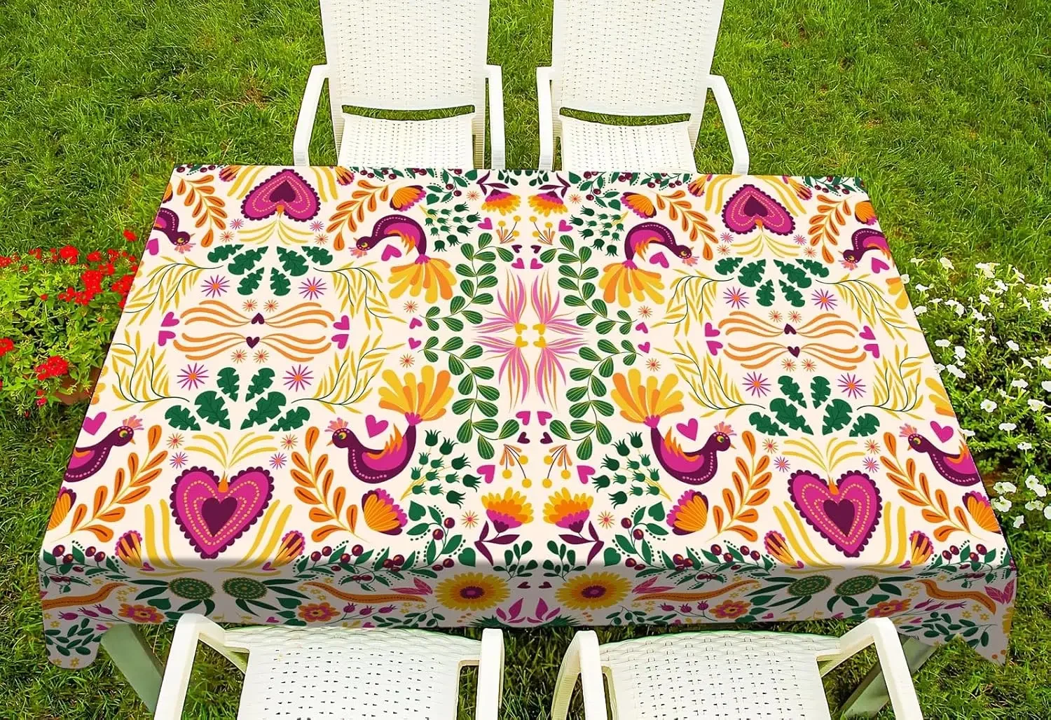 Mexican Day of The Dead Fiesta Waterproof Tablecloth Holiday Party Decor Reusable Farmhouse Kitchen Dining Tablecloth Home Decor