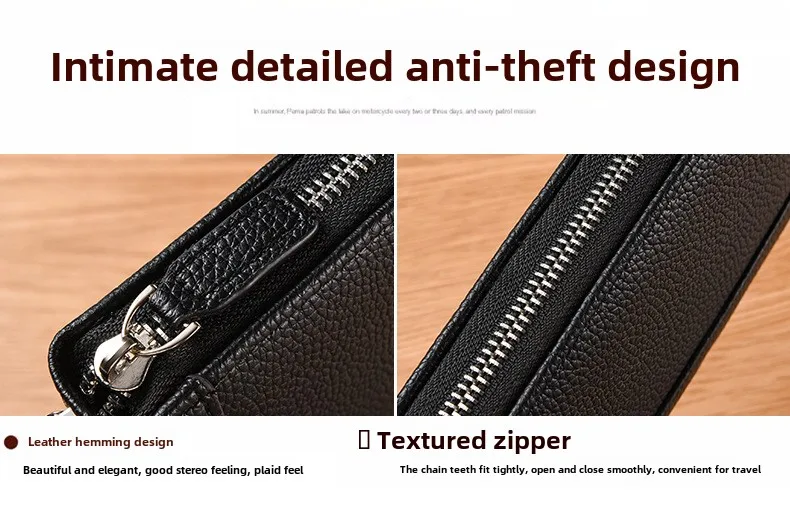 Mode männer Brieftasche Lange Zip Karte Halter Business Casual Geldbörse Für Jugend Koreanischen Stil Multi-Tasche Schlanke Handtasche – Detail 3