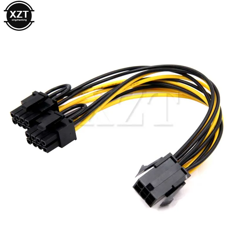 Hot Selling 6-pin PCI Express to 2 x PCIe 8 (6+2) pin Motherboard Graphics Video Card PCI-e GPU VGA Splitter Hub Power Cable NEW