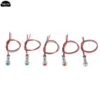 IP67 Impermeabile LED del Metallo Indicatore di Avvertimento Luce 6 millimetri Pilot Lampada Del Segnale 3 v-6 v/12- 24 V/220 v Rosso Giallo Blu Verde Bianco