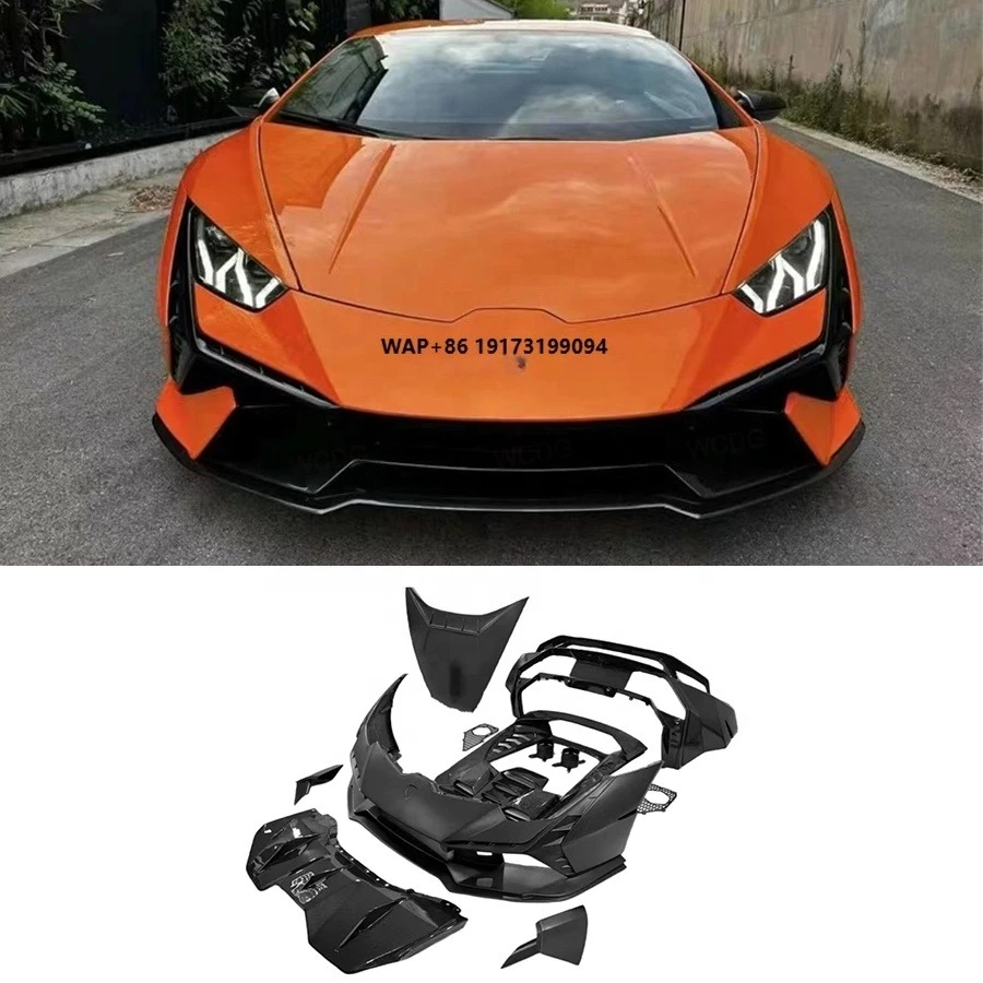 

High Quality Dry Carbon Body Kit for-Lamborghini Huracan LP580 LP610 Evo TECN Style Carbon Fiber Front Bumper Hood Bodykit