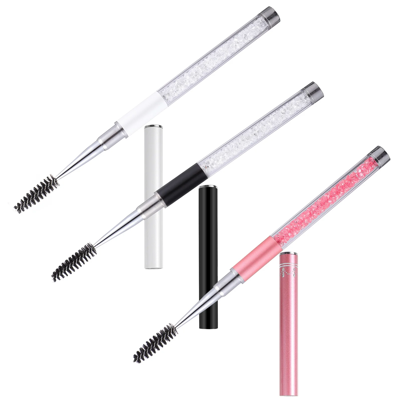 3Pcs Wimpern Pinsel Schraube Wimpern Mascara Pinsel Tragbare Make-Up Applikator Zauberstäbe Reise Augenbraue Kamm Schönheit Werkzeug Leichte