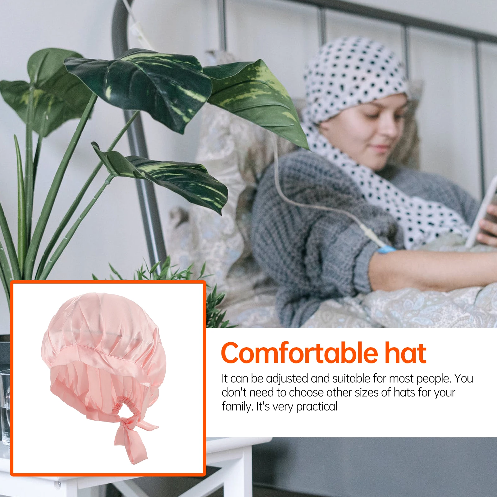 

Imitation Silk Home Hat Satin Sleep Bonnet for Women Long Hair Protector Elastic Comfortable Braids Curly Hair
