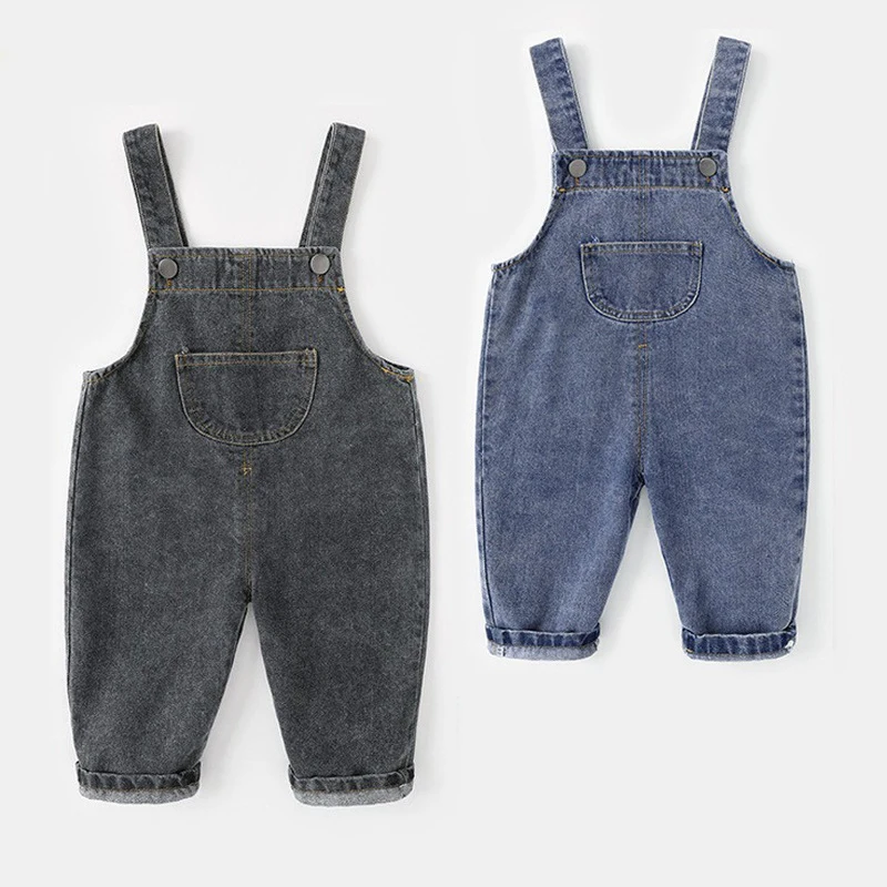 New Spring Autumn Boys Girls Cowboy Suspenders Comfortable And Durable Jeans For 1-5 Years Old Kids Children Birthday Present