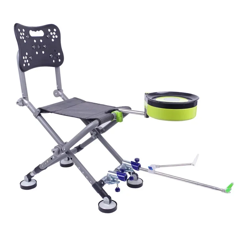 

Portable Fishing Chair Folding Fish Chair 180 Degree Adjustable Backrest Four-leg Recliner Aluminum Alloy Camping Chair Stool