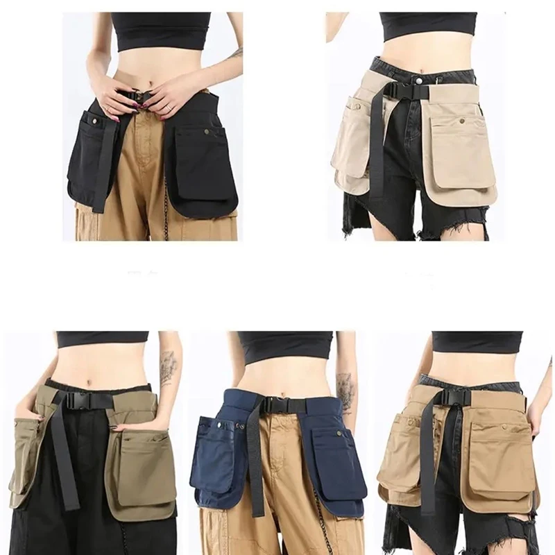 Two-sided Waist Bag for Unisex Belt Bag Outdoor Running Multi Functional Waist Seal Pocket Waterproof Nylon Retro Drop Bum Bags