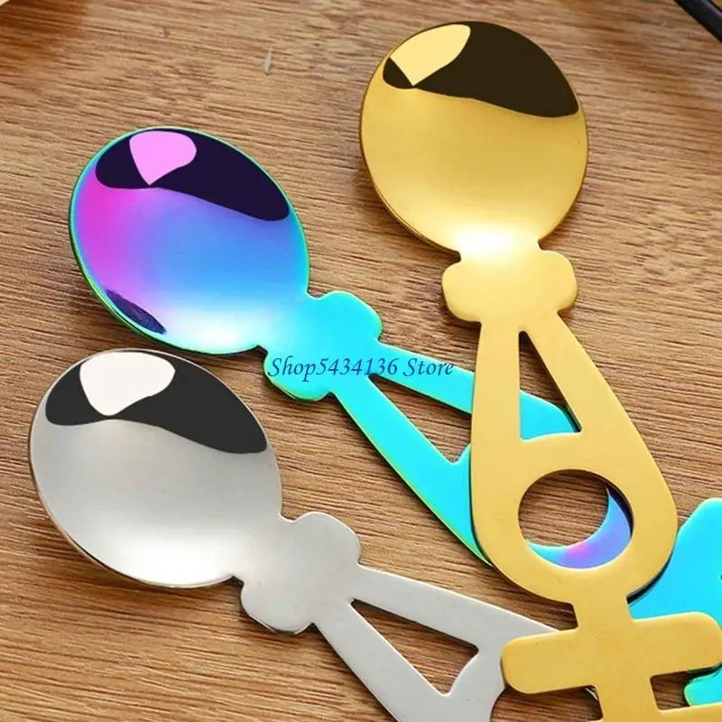 

H7ED Stainless Steel Chinese Wedding Spoons Coffee Spoon Dessert Spoon Wedding Theme Spoons Perfect Gifts for Wedding Couples