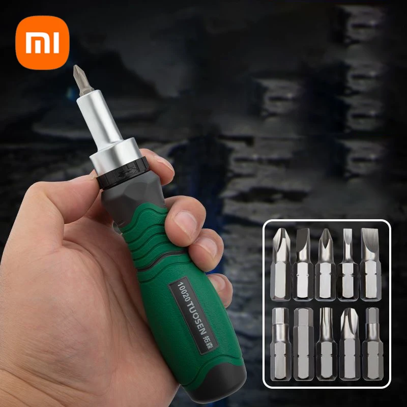 Xiaomi 10 in 1 Ratchet Screwdrivers Hidden Portable Detachable Mini Precision Bits Household Multi Functional Maintenance Tools