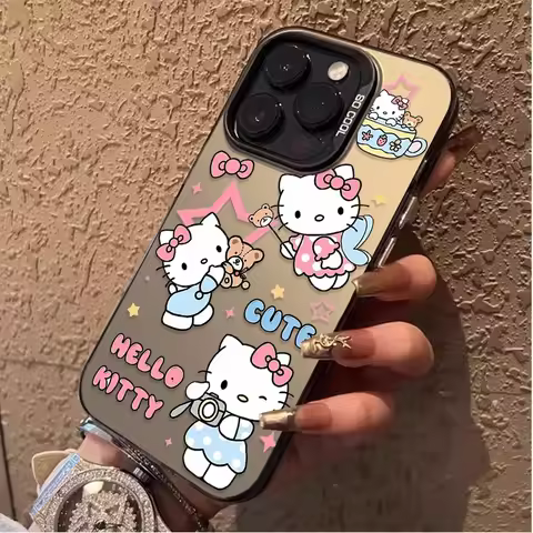 Matte Case for Samsung Galaxy S22 S23 S24 S25 Ultra S21 Plus FE A56 A36 A26 5G A16 A06 4G Note 20 Sanrio Brave Hello Kitty Cover
