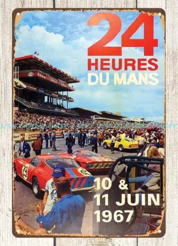 wall decoration shop 1967 24 Hours of Le Mans car motor racing metal tin sign