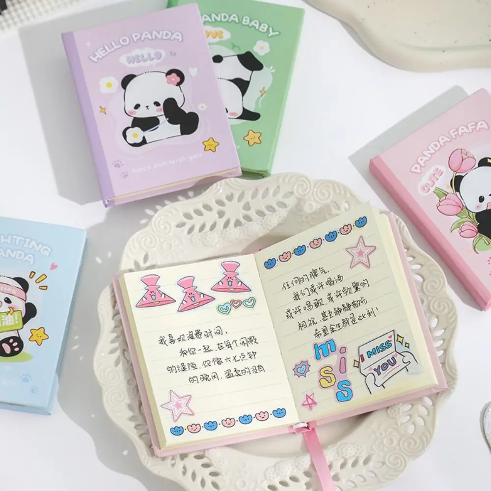 A7 Pocket Type Mini Notebook Panda Pattern Writing Book Portable Notepad Office Bookkeeping