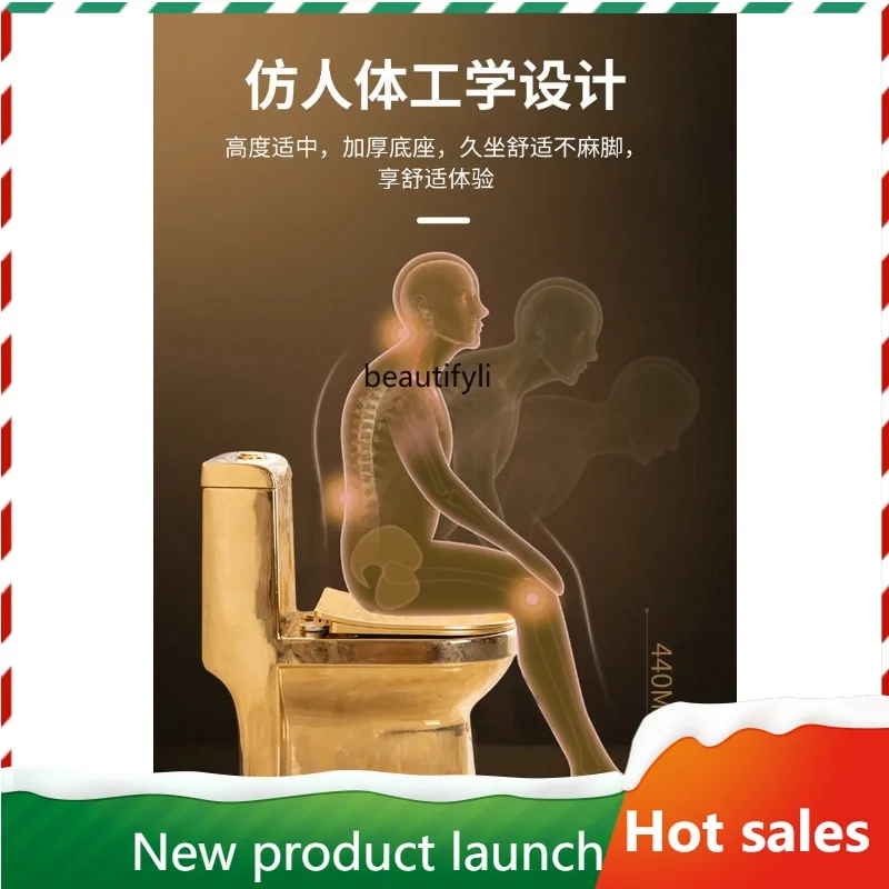 

F56 European Style New Luxury gold Artistic Toilet Household Flush Full gold Toilet Seat Bathroom
