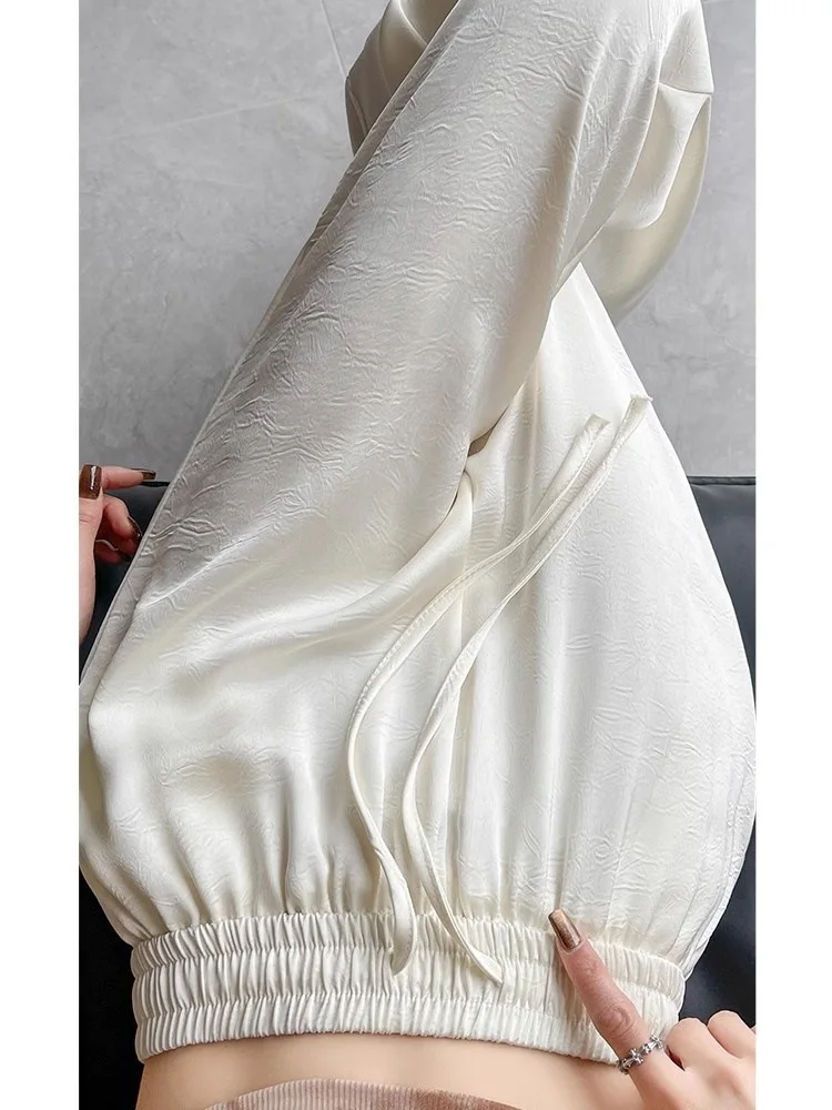 السراويل واسعة الساق الهبي المرأة الخريف الحلو فتاة الاتجاه منتظم صالح مكتب مكان العمل تنفس مشروط السراويل Highstreet عيد الميلاد #2