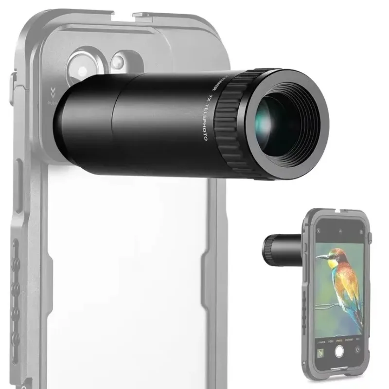 

HD Telephoto Lens for Phone Camera 7X Magnification Lens Attachment with 17mm Thread, 15 Elements 12 Groups