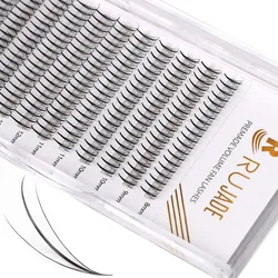 Rujade 3D 5D 7D 9D Premade Wispy Fans Eyelash Sharp Pointy Stem Faux Mink Wispy Spike Russian Volume Fans Eyelashes Extensions
