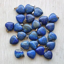 New Fashion Good quality Natural lapis lazuli thick heart charms pendants 20mm for jewelry making free shipping Wholesale 20pcs