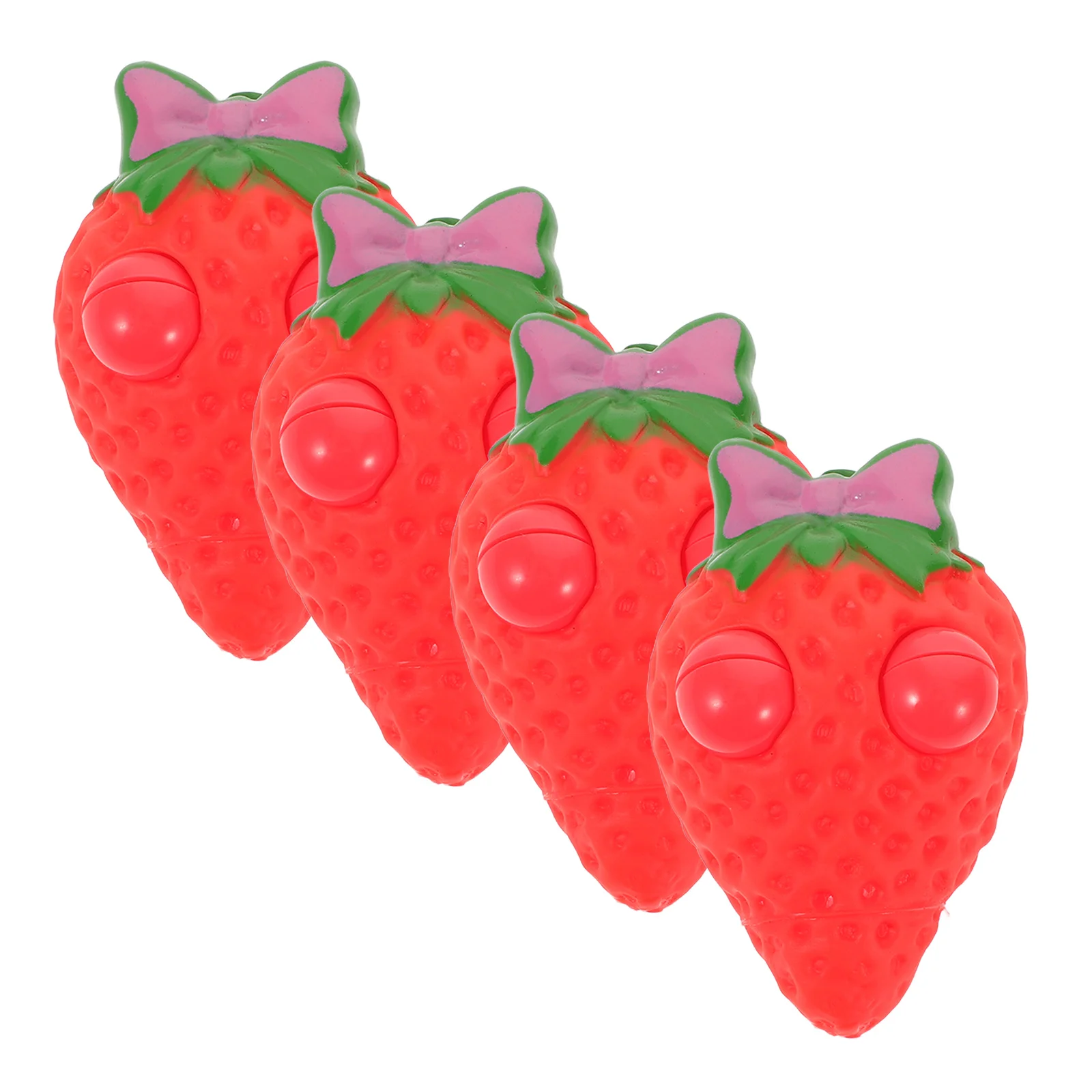 4 pezzi adorabili a forma di fragola spremere antistress ufficio decorazione della casa giocattoli di fragole compatti leggeri e portatili