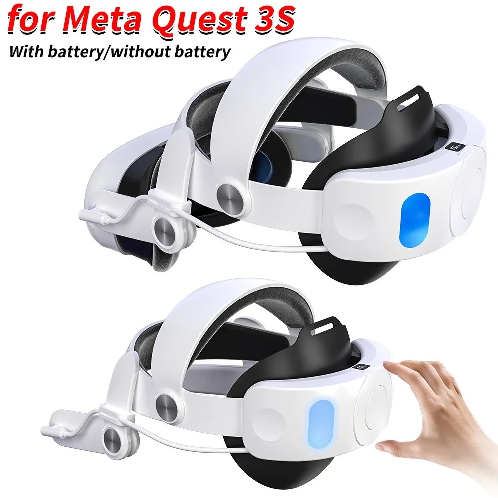 

Сменный ремешок Elite, 10000 мАч, продлевает время игр и комфорт, комфортный ремешок VR, уменьшает стресс на лице для гарнитуры VR Meta Quest 3S