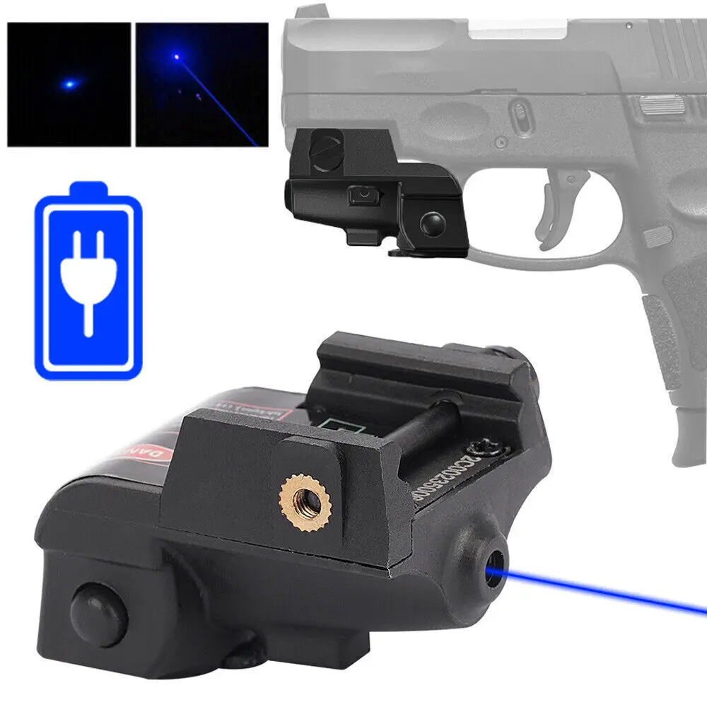 

Blue Laser Sigh Pistol Gun For Glock Pointer USB Rechargeable Beam 17 18c 19 26 riflescope