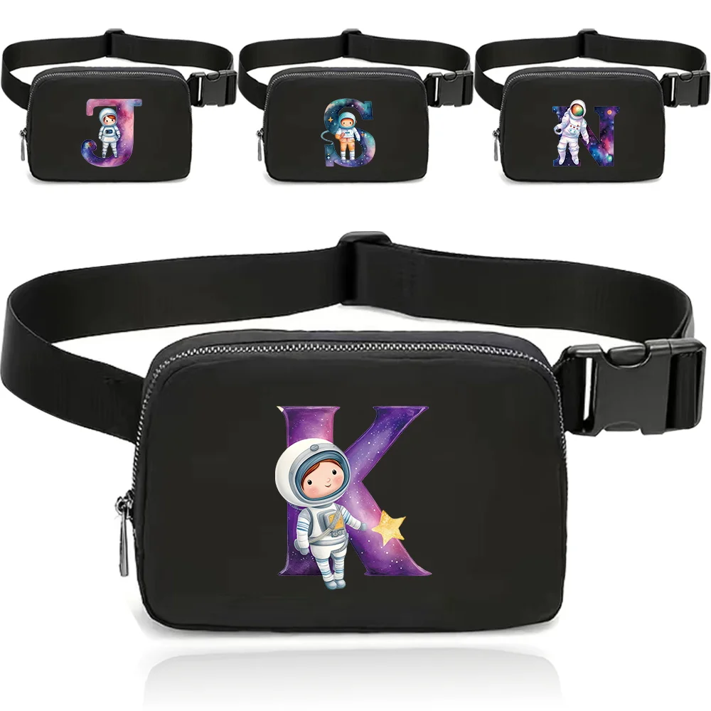 

Fanny Packs Sports Cross Bag Zipper Chest Bag Outdoor Running Hip Bag Astronaut Pattern Travel Female Belt Bags Money Pouch