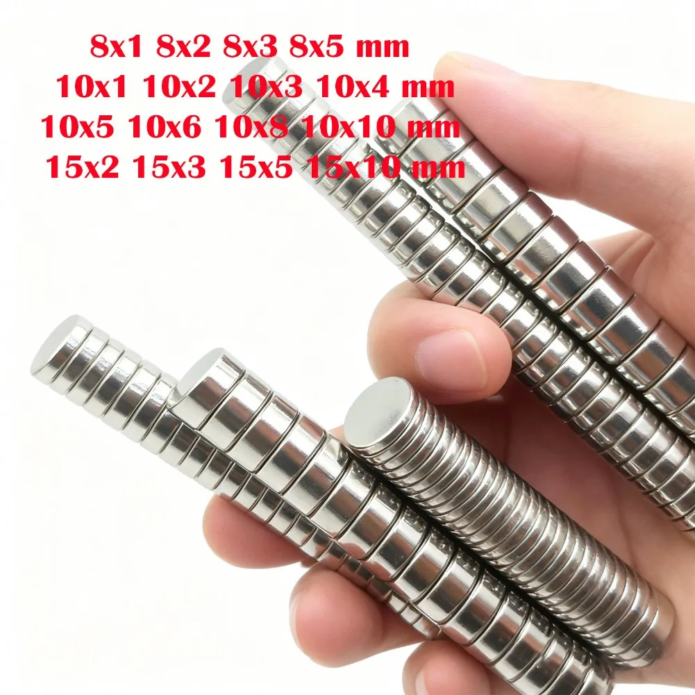 Round Refrigerator Magnet For Fridge, DIY, Projects, Office 8x1/2/3/5mm 10x1/2/3/4/5/6/8/10 mm 15x2/3/5/10 mm