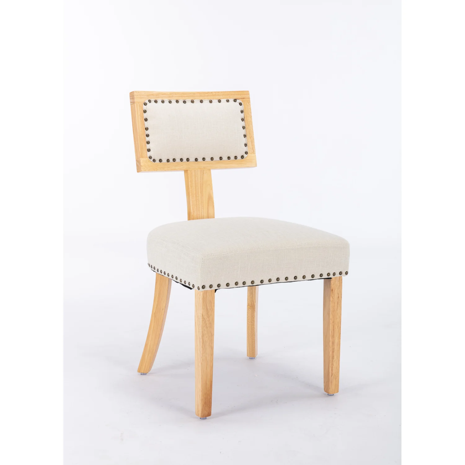 Heng Ming T back dining chair, with rivet decoration adjustment mat, suitable for dining room, kitchen, balcony, bedroom,set of