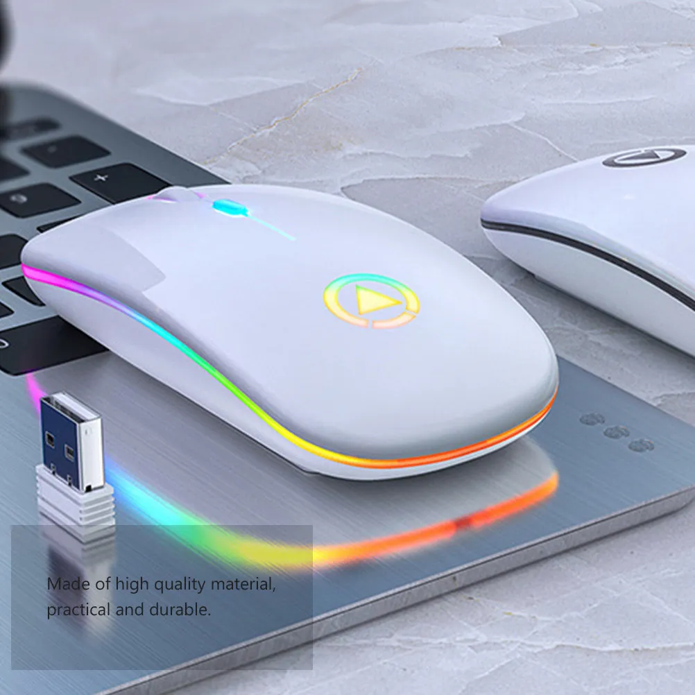 

Беспроводная мышь с RGB-подсветкой, бесшумная, с регулируемым DPI, эргономичная, перезаряжаемая, для офисной работы, компьютерная периферия, 1-2 шт.