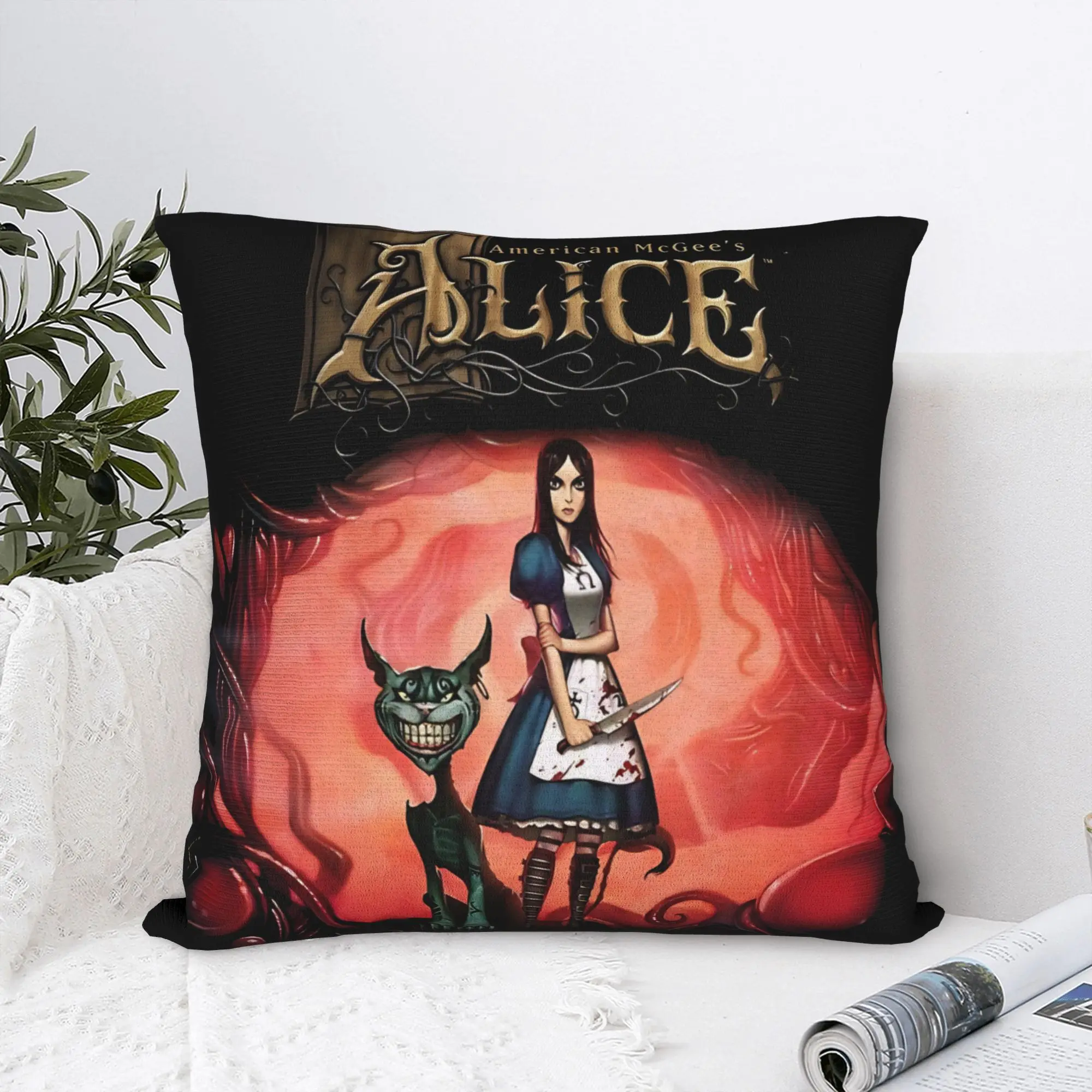 A-Alice Madness Returns Pillow Cover Game  Morden Pillow Case For Living Room Chair Custom Pillowcases Gift