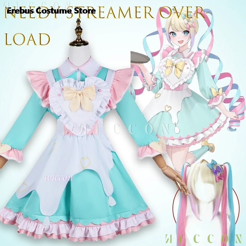 

Хэллоуин Косплей Needy Strea MerOverload Amechan KAngel Косплей Костюм Горничной Платье Аниме Комплект Наряды Женская Аниме Одежда