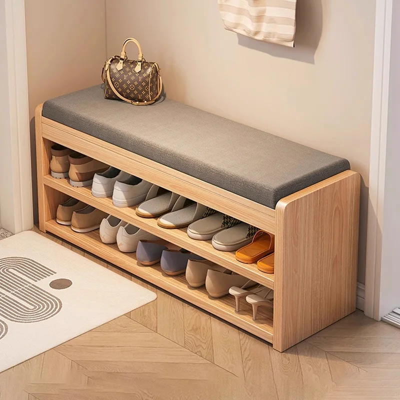 Household Luxury Shoe Cabinets Solid Wood Shoe Rack Living Room Entrance Hall Large Capacity Furniture Strong Load Bearing