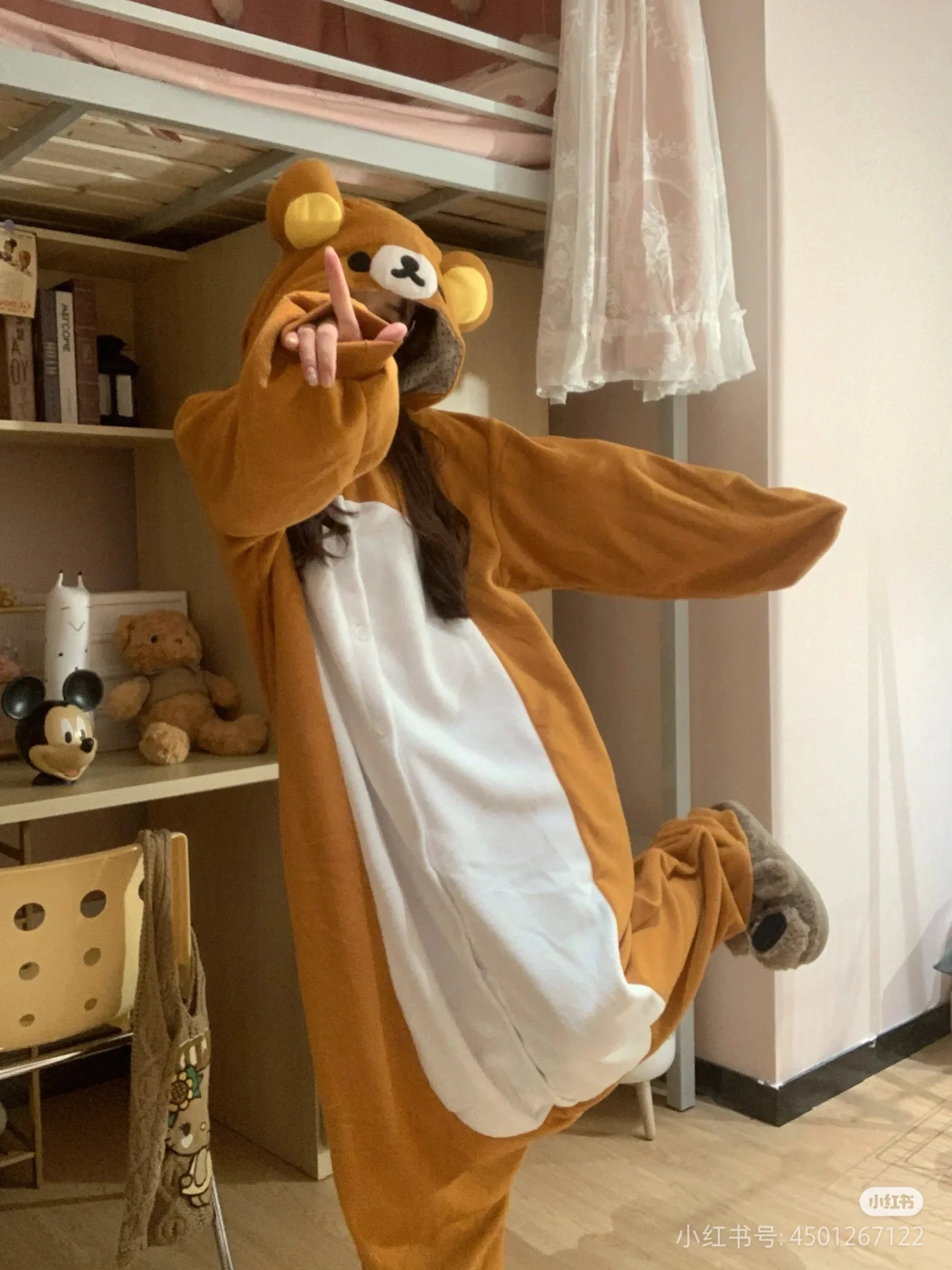 New Cute Cartoon Character Rilakkuma Kigurumi Bear Sister Adult Anime Jumpsuit Pajamas Kawaii Anime Peripheral Pajamas