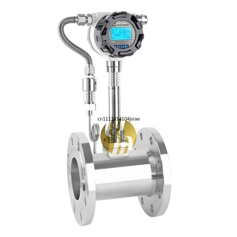 ForWireless Vortex Flow Meter Temp‑Pressure Compensation Gas Measuring Device For Nitrogen Compressed Air Superheated Steam