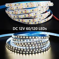 DC 12V Led pasek jasne światło lampa taśmowa 2835 60/120 LEDs/m 1m/2m/3m/4m/5m 3000K - 6000K do dekoracji pokoju oświetlenie wstążki do kuchni