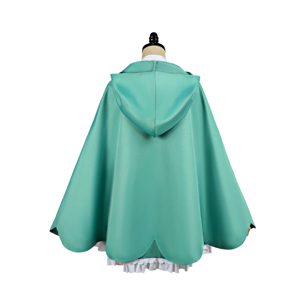 Anime Re:Zero Rem Ram Cosplay Costume Women Cute Maid Outfit Pink Green Hooded Cloak Dress for Halloween Carnival Full Set - view 3