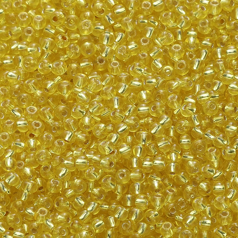 300pcs Silver Lined Seed Beads, 3mm Round Czech Glass Beads