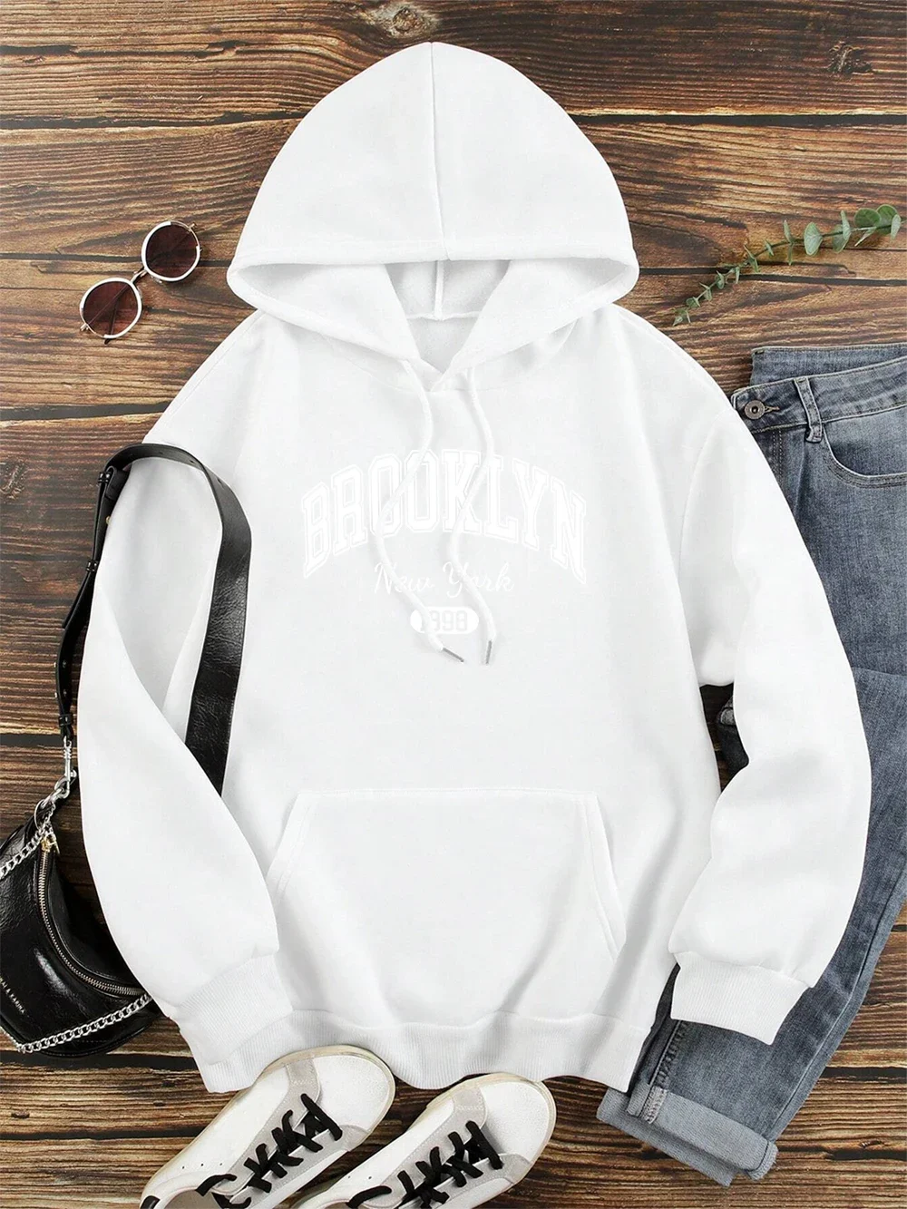 Brooklyn New York 1898 City Letter Uomo Donna Felpa Girocollo Felpe Autunno Hip Hop Abbigliamento Casual Coppia Felpa con cappuccio