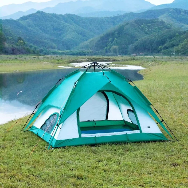 

Tent Outdoor Camping Folding Portable Home Camping Overnight Thickened rainstorm proof Fully Automatic Quick Opening Equipment