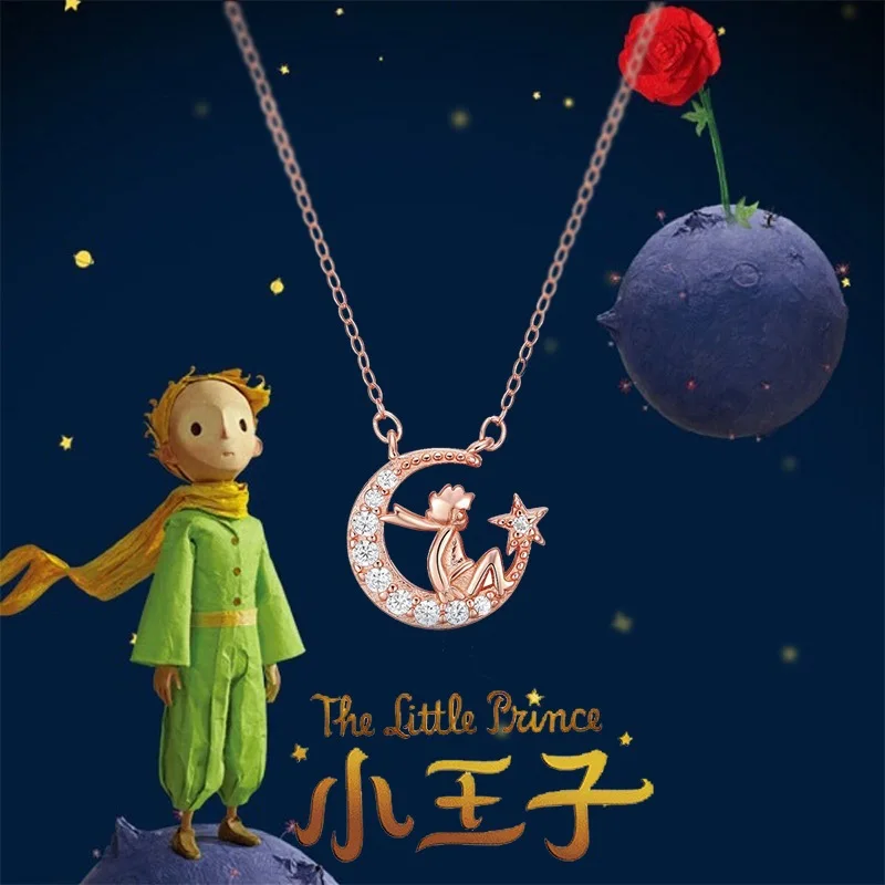 Little Prince necklace with a sense of niche design moon collarbone chain simple temperament star accessories Kids Birthday Gift