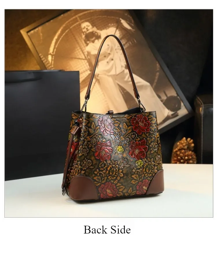 Elegant Bucket Bag New Style 2025 Vintage Light Luxury Large Capacity Women's Bag Elegant Middle-Aged Mother Bag
