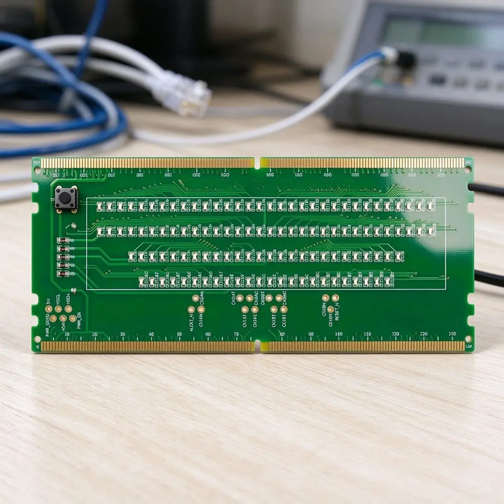 DDR5 UDIMM Slot Diagnostic Tool for Desktop Motherboards Detects Memory Socket Electrical Issues Using Integrated LED Indicators