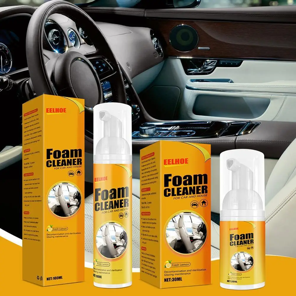 Car Interior Cleaner Spray Multipurpose Foam Cleaner Spray Leather Decontamination Home Kitchen Cleaning Tool