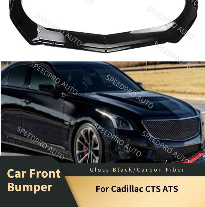 

Car Front Bumper Lip For Cadillac CTS ATS Lower Chin Diffuser Spoiler Splitter Body Kit Bumper Lip Protection Guard Black
