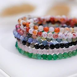 4 MM Green Agate  Bracelet With Heart Design  Jewelry for Women Rose Quartz Handmade Cheap Items With  Gift Bangle