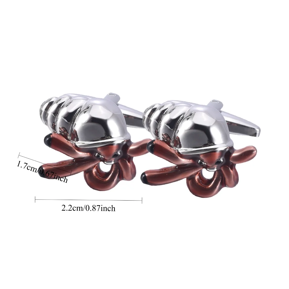 Creative Hermit Crab-shaped Cufflinks Personalized and Funny Shirt-Hermit Crab Sophisticated Cuff Decoration for Suit Shirt