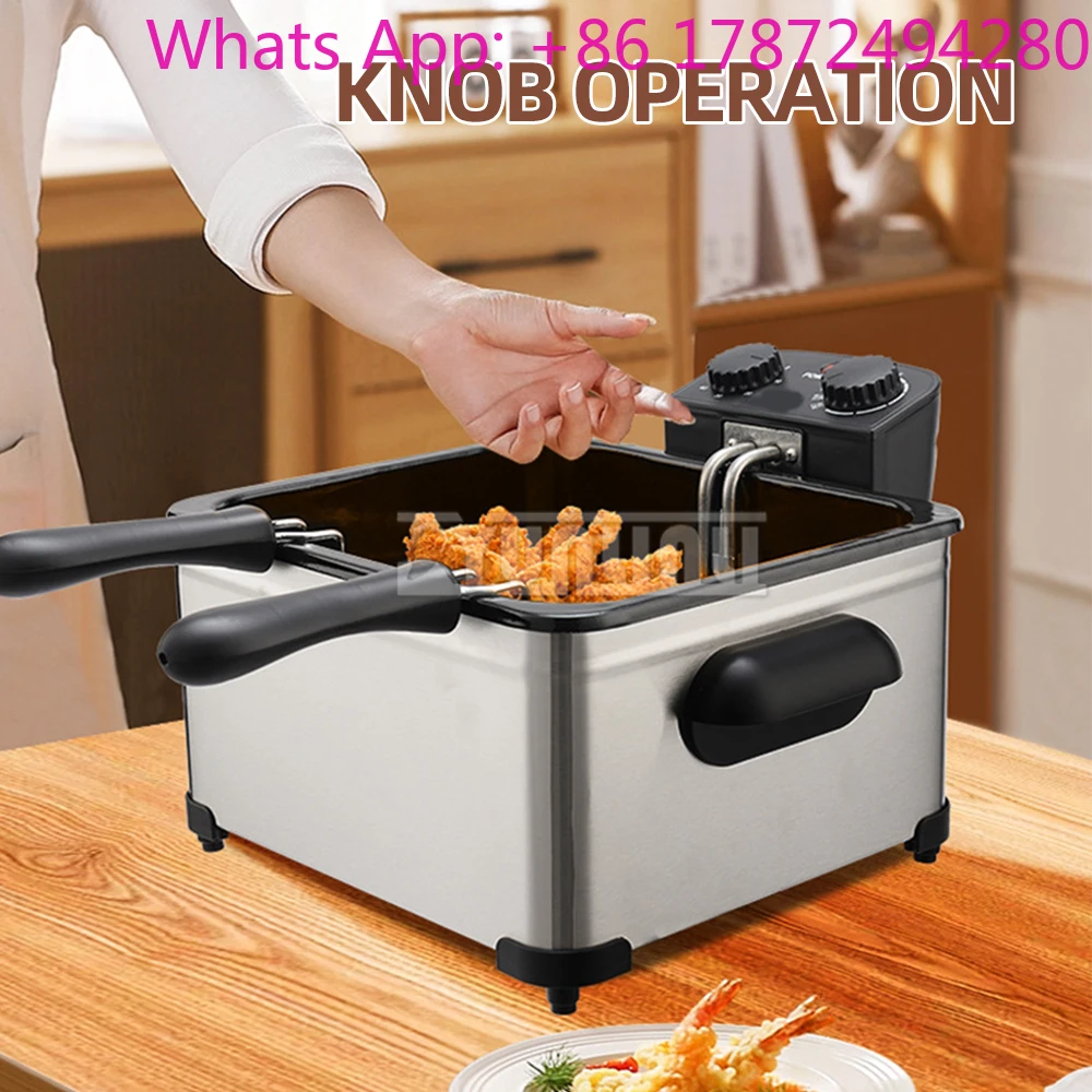 5L Electric Fryer Commercial Deep Fryer Chicken Fried Oven High-Temperature Frying Cooker Pan