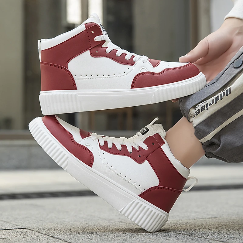 

Классический дизайн, обувь для скейтборда, мужские высокие повседневные кроссовки, легкие мужские туфли для скейтборда, удобная кожаная женская спортивная обувь